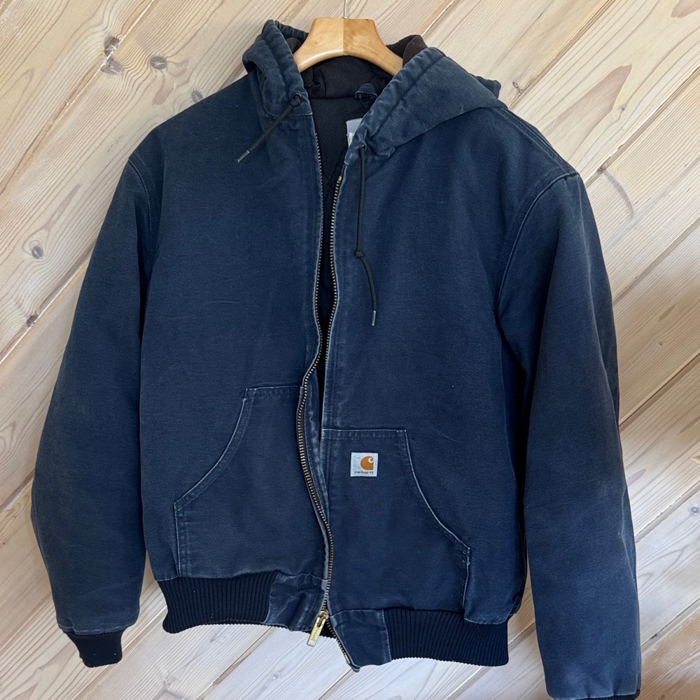 Carhartt Dark Navy Hooded Work Jacket